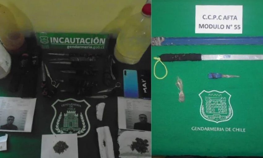  Incautación de armas, teléfonos y drogas en cárceles regionales; interna hallada con llave de esposas