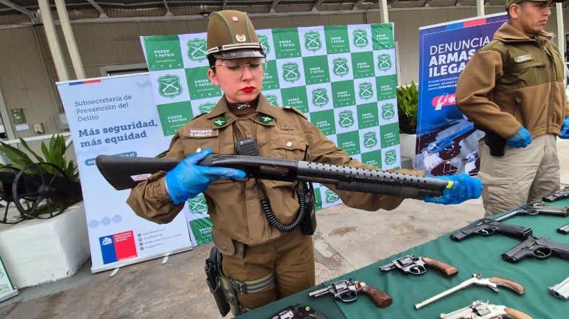  Carabineros retira 151 armas de fuego en Antofagasta como parte de estrategia contra el crimen organizado