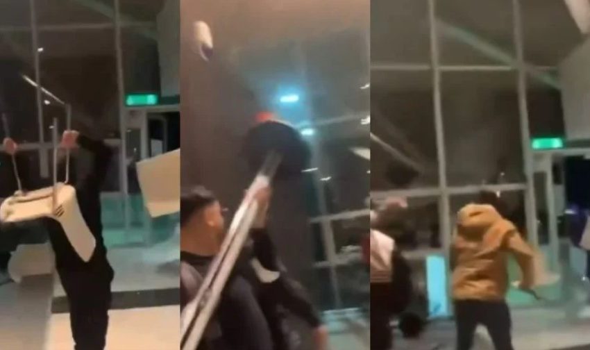  Violenta pelea entre hinchas de Colo-Colo y Cobreloa desata caos en aeropuerto de Calama