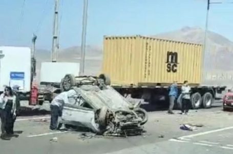 Volcamiento de vehículo en ruta Antofagasta-Mejillones deja varios lesionados