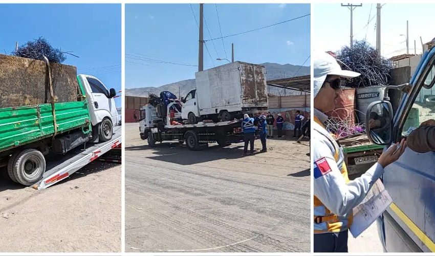  Operativo conjunto en ex vertedero de Antofagasta deja cuatro vehículos incautados y un detenido